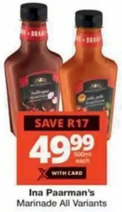 Checkers Hyper Ina Paarman's Marinade All Variants offer