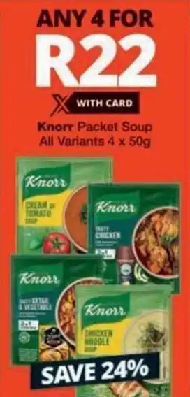 Checkers Hyper Knorr Packet Soup All Variants offer