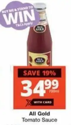 Checkers Hyper All Gold Tomato Sauce offer