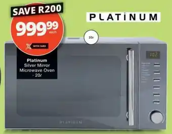 Checkers Hyper Platinum Silver Mirror Microwave Oven offer