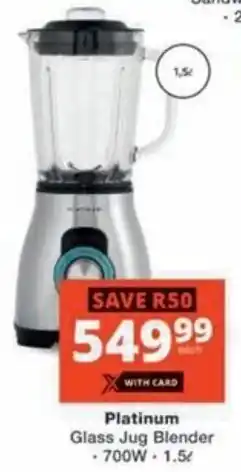 Checkers Hyper Platinum Glass Jug Blender offer