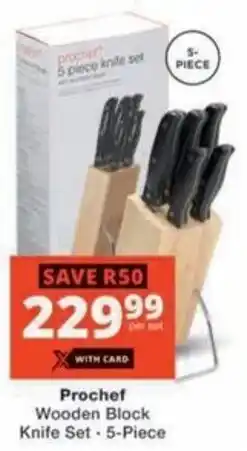 Checkers Hyper Prochef Wooden Block Knife Set offer