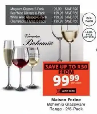 Checkers Hyper Maison Forine Bohemia Glassware Range offer