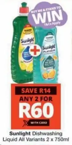 Checkers Hyper Sunlight Dishwashing Liquid All Variants offer