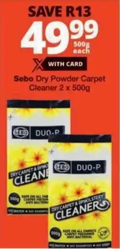 Checkers Hyper Sebo Dry Powder Carpet Cleaner offer