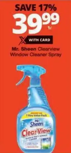 Checkers Hyper Mr. Sheen Clearview Window Cleaner Spray offer