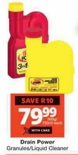 Checkers Hyper Drain Power Granules/ Liquid Cleaner offer