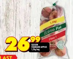Shoprite SEASON STANDARD APPLES 1,5kg bag offer