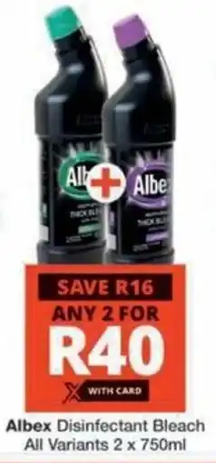 Checkers Hyper Albex Disinfectant Bleach All Variants offer