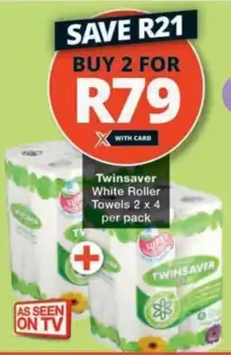 Checkers Hyper Twinsaver White Roller Towels offer