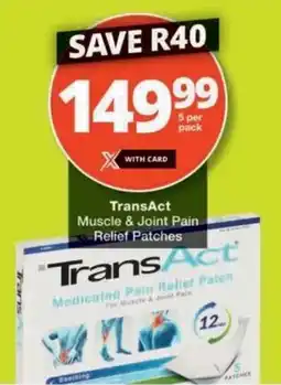 Checkers Hyper TransAct Muscle & Joint Pain Relief Patches offer