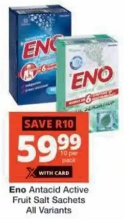 Checkers Hyper Eno Antacid Active Fruit Salt Sachets All Variants offer