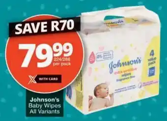 Checkers Hyper Johnson's Baby Wipes All Variants offer