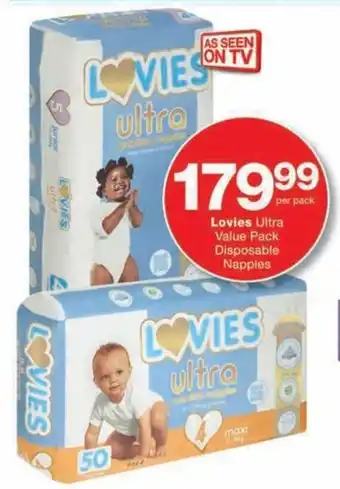 Checkers Hyper Lovies Ultra Value Pack Disposable Nappies offer
