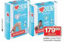 Checkers Hyper Lovies Jumbo Pack Disposable Nappies offer