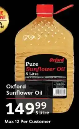 Oxford Freshmarket Oxford Sunflower Oil offer