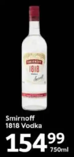 Oxford Freshmarket Smirnoff 1818 Vodka offer