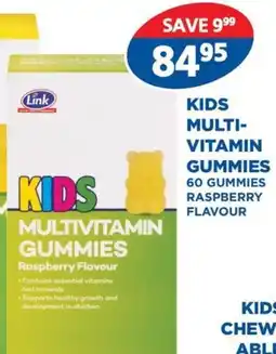 Link Pharmacy Link kids multivitamin gummies 60 gummies raspberry flavour offer