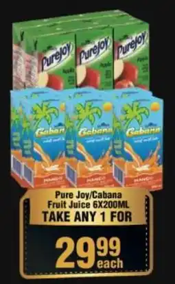 Check Star Pure Joy/ Cabana Fruit Juice offer