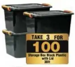 Check Star Storage Box Black Plastic with Lid offer
