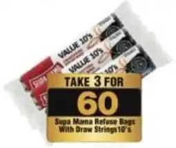 Check Star Supa Mama Refuse Bags With Draw Strings offer