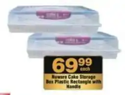 Check Star Nuware Cake Storage Box Plastic Rectangle with Handle offer
