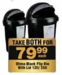 Check Star Otima Black Flip Bin With Lid offer