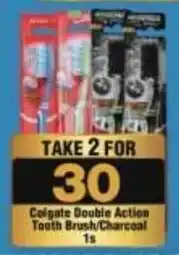 Check Star Colgate Double Action Tooth Brush/ Charcoal offer