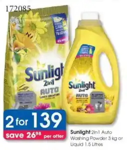 Clicks Sunlight 2in1 Auto Washing Powder or Liquid offer