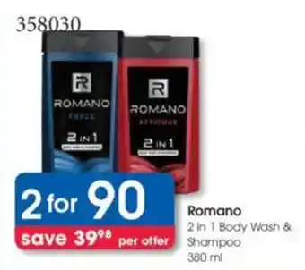 Clicks Romano 2 in 1 Body Wash & Shampoo offer