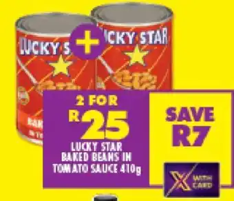 Shoprite LUCKY STAR BAKED BEANS IN TOMATO SAUCE 410g offer