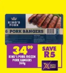 Shoprite KING’S PORK FROZEN PORK BANGERS 360g offer