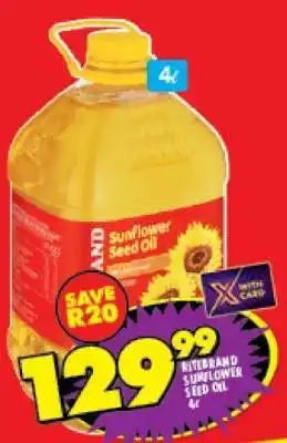 Shoprite Ritebrand Sunflower Seed Oil 4ℓ offer