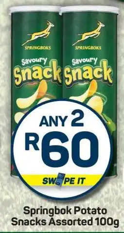 Pick n Pay Springbok Potato Snacks Assorted 100g offer