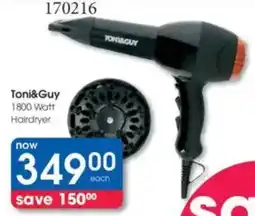 Clicks Toni&Guy 1800 Watt Hairdryer offer