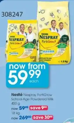 Clicks Nestlé Nespray FortiGrow School-Age Powdered Milk offer
