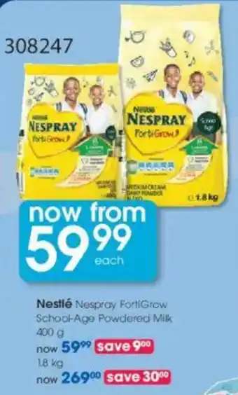 Clicks Nestlé Nespray FortiGrow School-Age Powdered Milk offer