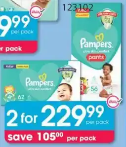 Clicks Pampers Active Baby Pants or Disposable Nappies Jumbo Pack offer