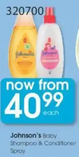 Clicks Johnson's Baby Shampoo & Conditioner Spray offer