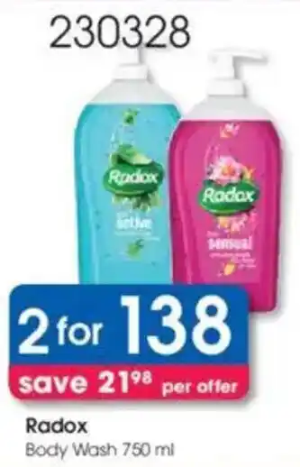 Clicks Radox Body Wash offer