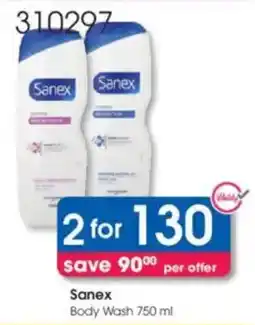 Clicks Sanex Body Wash offer
