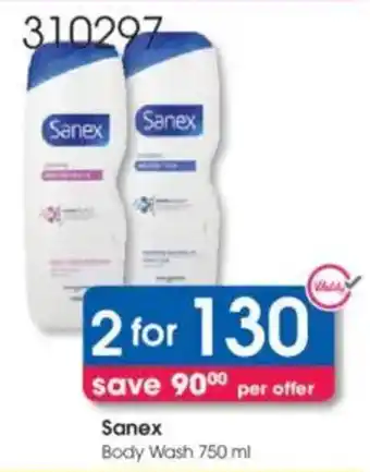 Clicks Sanex Body Wash offer