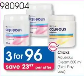 Clicks Clicks Aqueous Cream offer