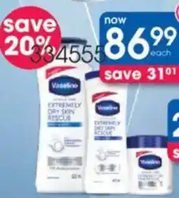 Clicks Vaseline Clinical Care Extremely Dry Skin Rescue Body Lotion offer