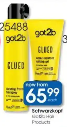 Clicks Schwarzkopf Got2b Hair Products offer