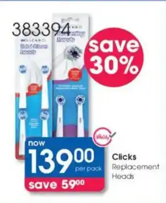 Clicks Clicks Replacement Heads offer