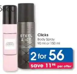 Clicks Clicks Body Spray offer