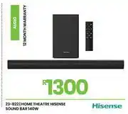 Fair Price Hisense 140W Home Theatre Sound Bar 23-822 offer