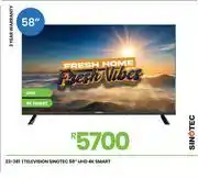 Fair Price Sinotech 58 4K Smart UHD Television 23-381 offer