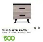 Fair Price Bursa 2 Drawer Pedestal Bedroom 450 x 360 x 510mm 8-460 offer